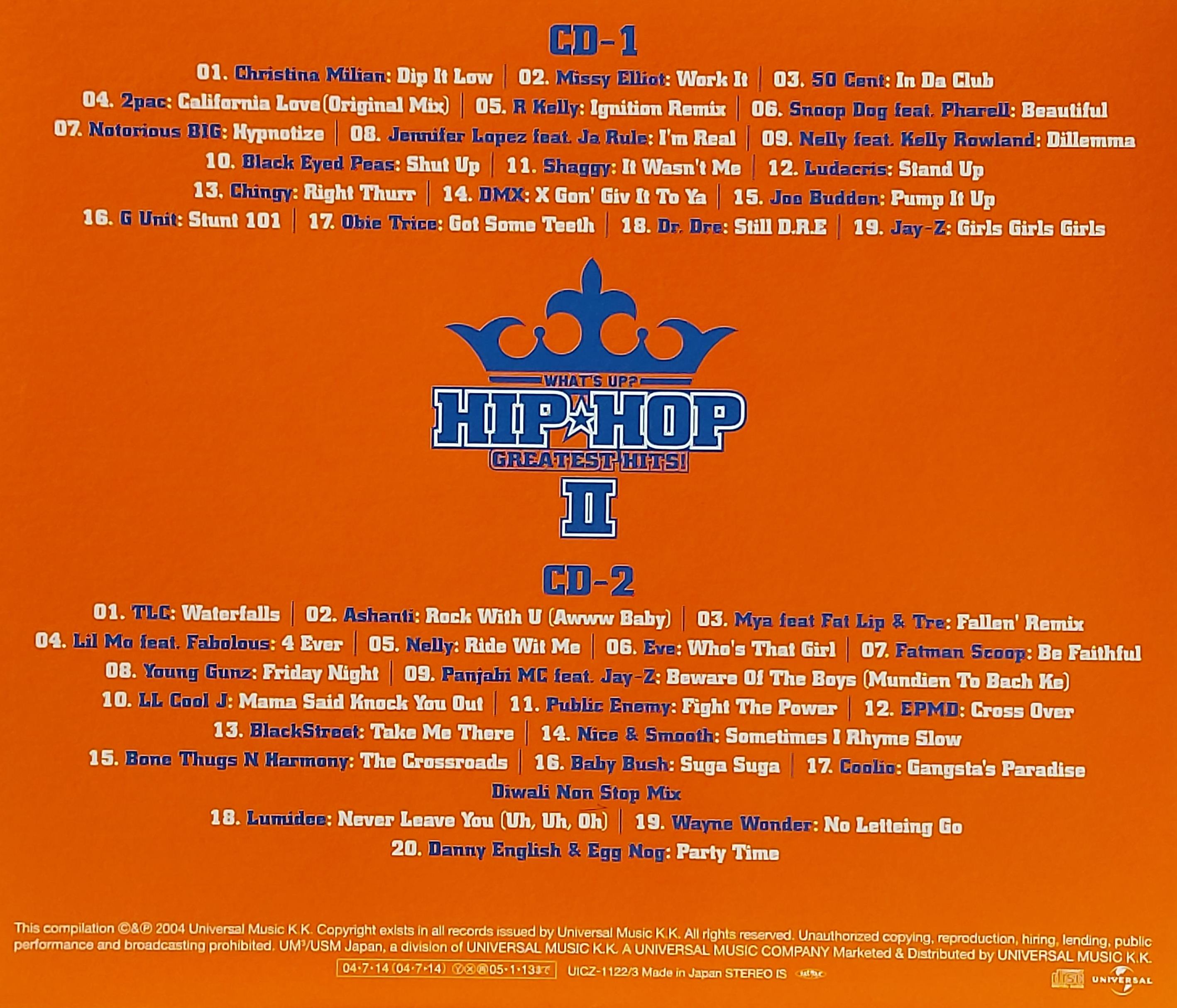 Used CD,What`s Up Hiphop Greatest Hits II (A)(2CD)(Various Artists)(2004)(Japan)
