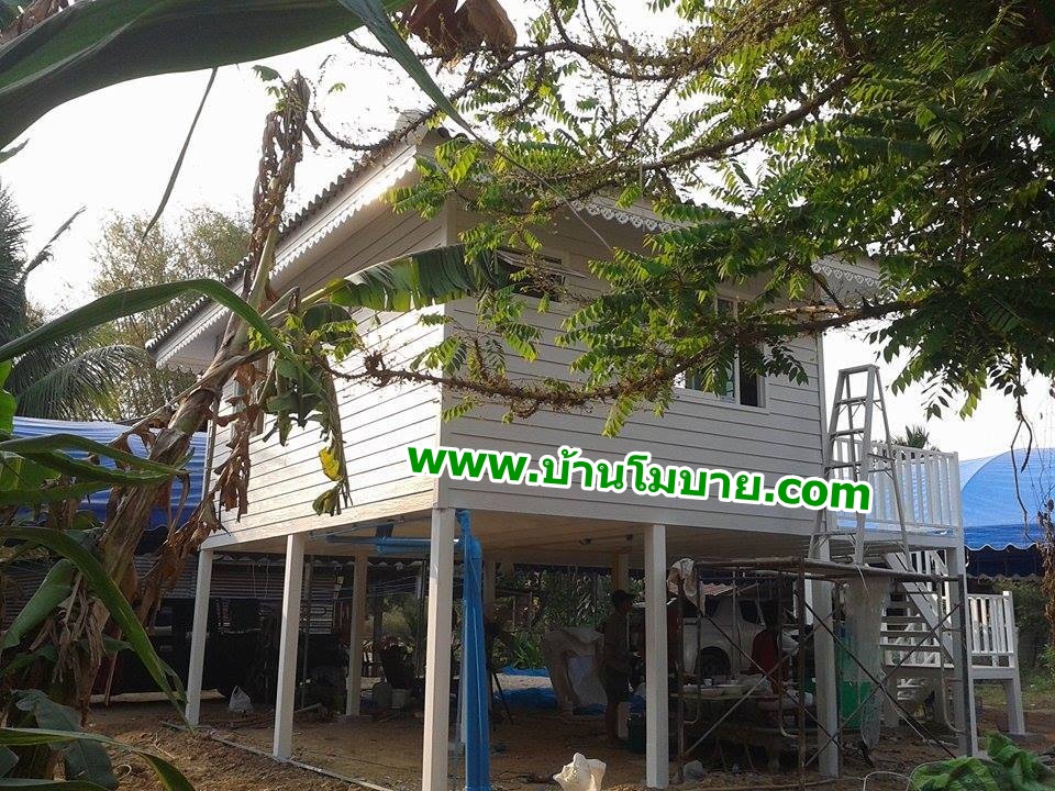 บ้านขนาด 4*6 เมตร ระเบียง 2*6+1*3 เมตร ยกสูง 2 เมตร (1 ห้องนอน 1 ห้องน้ำ 1 ห้องนั่งเล่น)