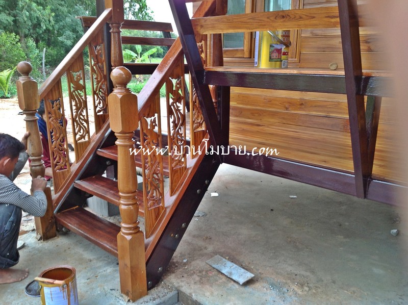 บ้านไม้สัก ขนาด 4*6 เมตร ประตูสไลด์ ทุกบาน (1 ห้องนอน 1 ห้องน้ำ 1 ห้องนั่งเล่น)