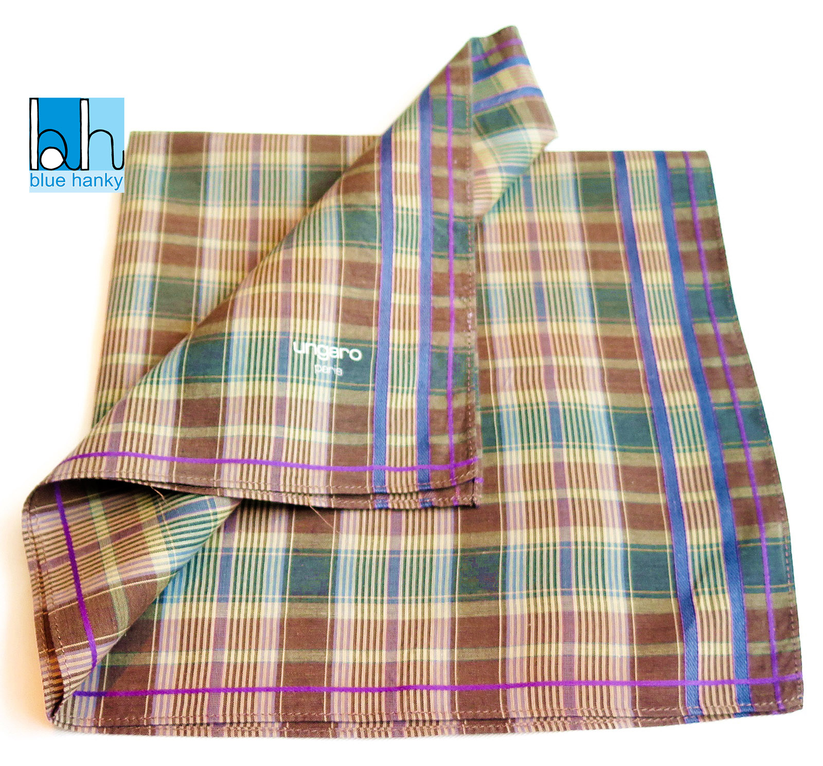 #208 19" ungaro ผ้าเช็ดหน้ามือ2 สภาพดี ผ้าเช็ดหน้าผืนใหญ่