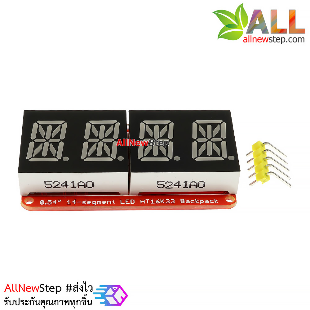 จอ LED 0.54 นิ้ว 4 หลัก 14-Segment ชิฟ HT16K33 สีส้ม