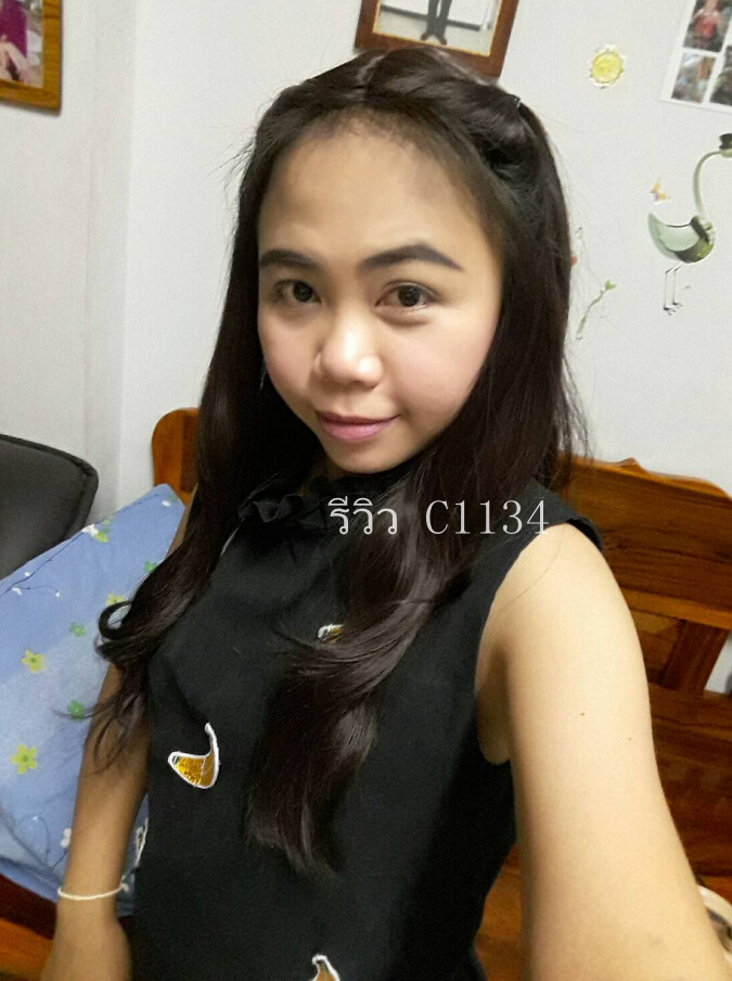 C1134 วิกผมเเสกกลางเห็นหนังศรีษะ สไลด์ปลาย