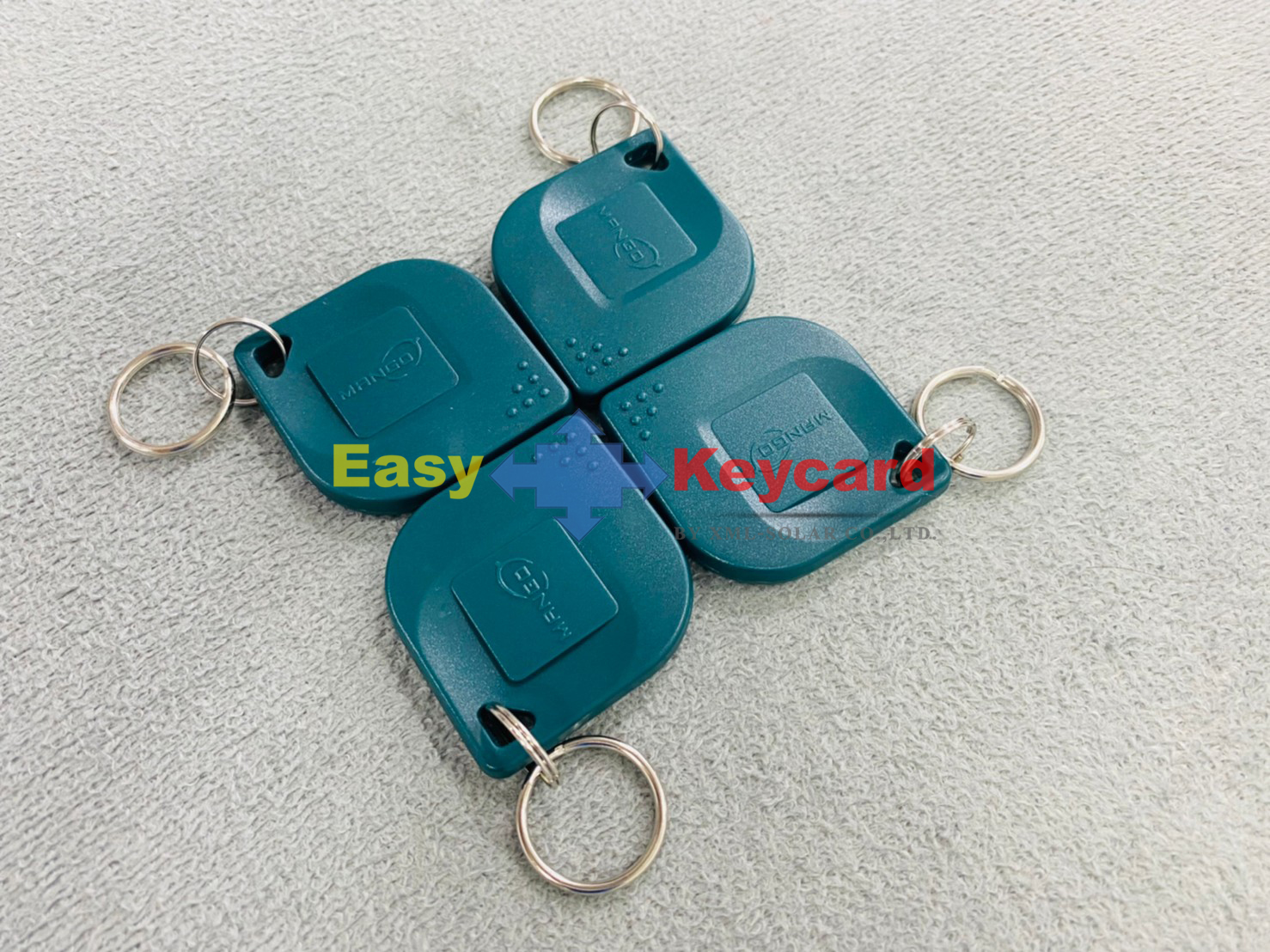 พวงกุญเเจคีย์การ์ด Keytag สีเขียว (Proximity 125Khz.) (เเบบใบไม้ ยี่ห้อ mango)