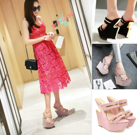 รองเท้าแฟชั่น ไซต์ 34-39 สีชมพู,กะปิ,ดำ
