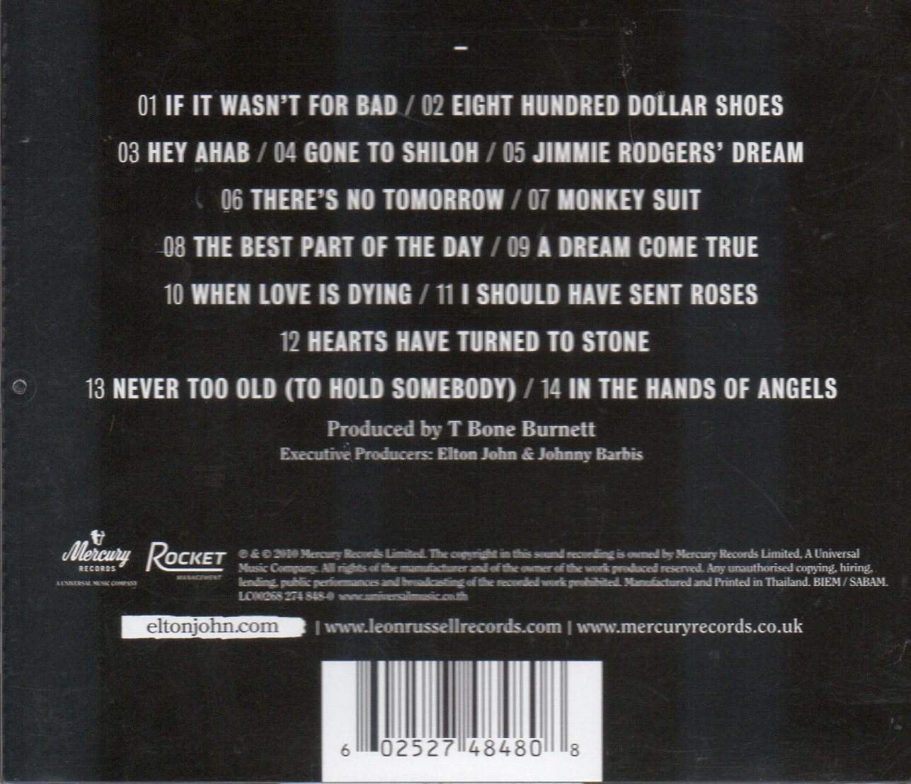 CD,Elton John Leon Russell - The Union (2010)(Thai)