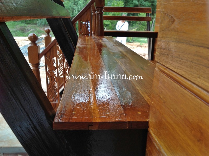 บ้านไม้สัก ขนาด 4*6 เมตร ประตูสไลด์ ทุกบาน (1 ห้องนอน 1 ห้องน้ำ 1 ห้องนั่งเล่น)