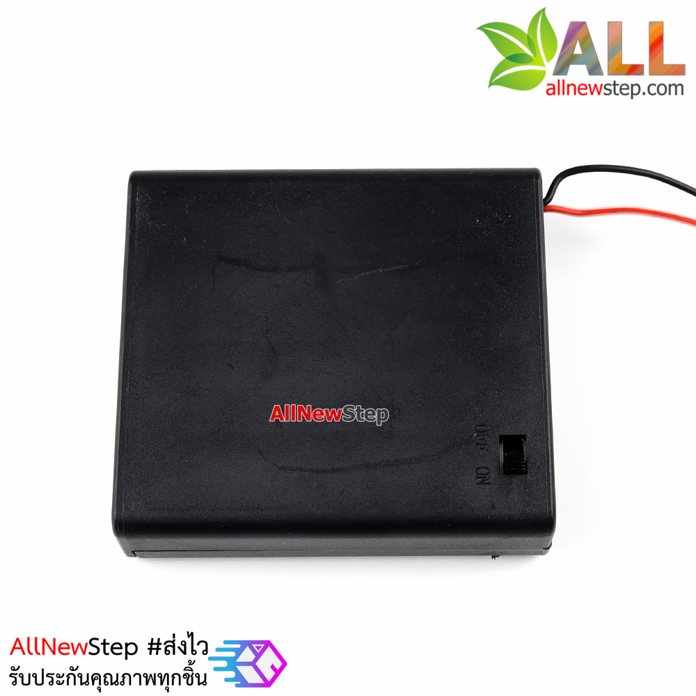 Battery Holder Box รางถ่าน AA 4 ก้อน แบบมีฝาปิดพร้อมสวิตช์ Battery Holder Box 4x AA with Power Switch