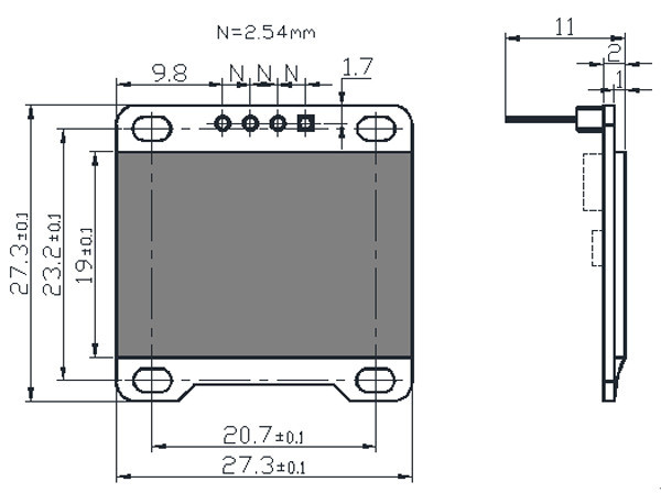 OLED LCD LED Display Module 128X64 0.96 นิ้ว For Arduino สีขาว