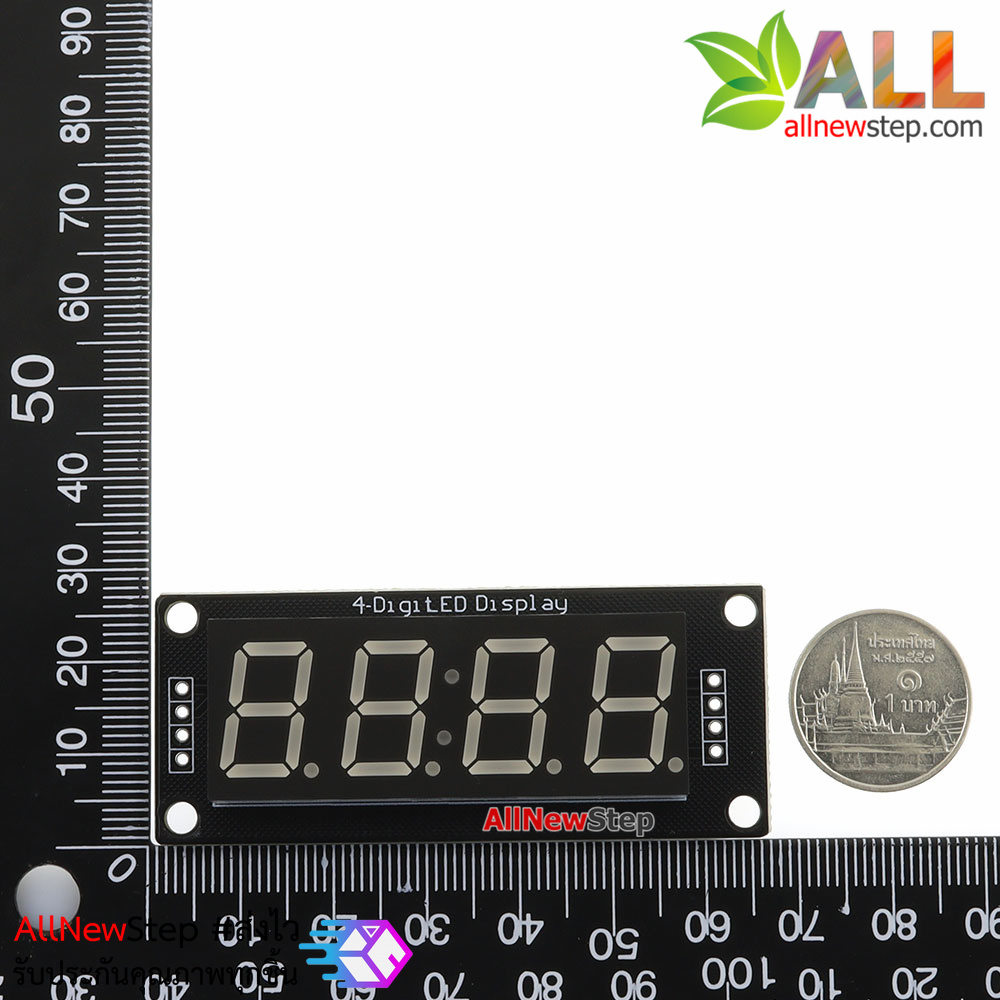โมดูลแสดงค่าตัวเลข 4 หลัก ขนาด 0.56 นิ้วTM1637 Driver สีน้ำเงิน 5463BB