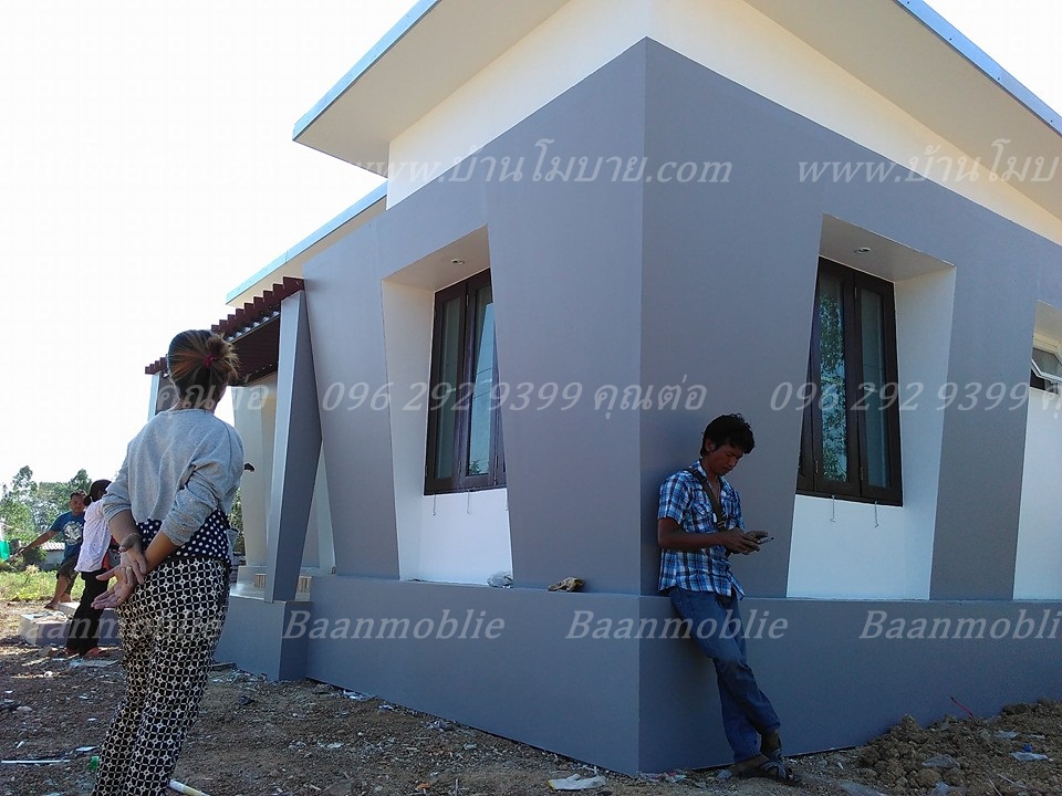 บ้านโมเดิร์นขนาด 8*7.5 ระเบียง 1.5*5 เมตร (3ห้องนอน 2ห้องน้ำ 1ห้องนั่งเล่น 1ห้องครัว)