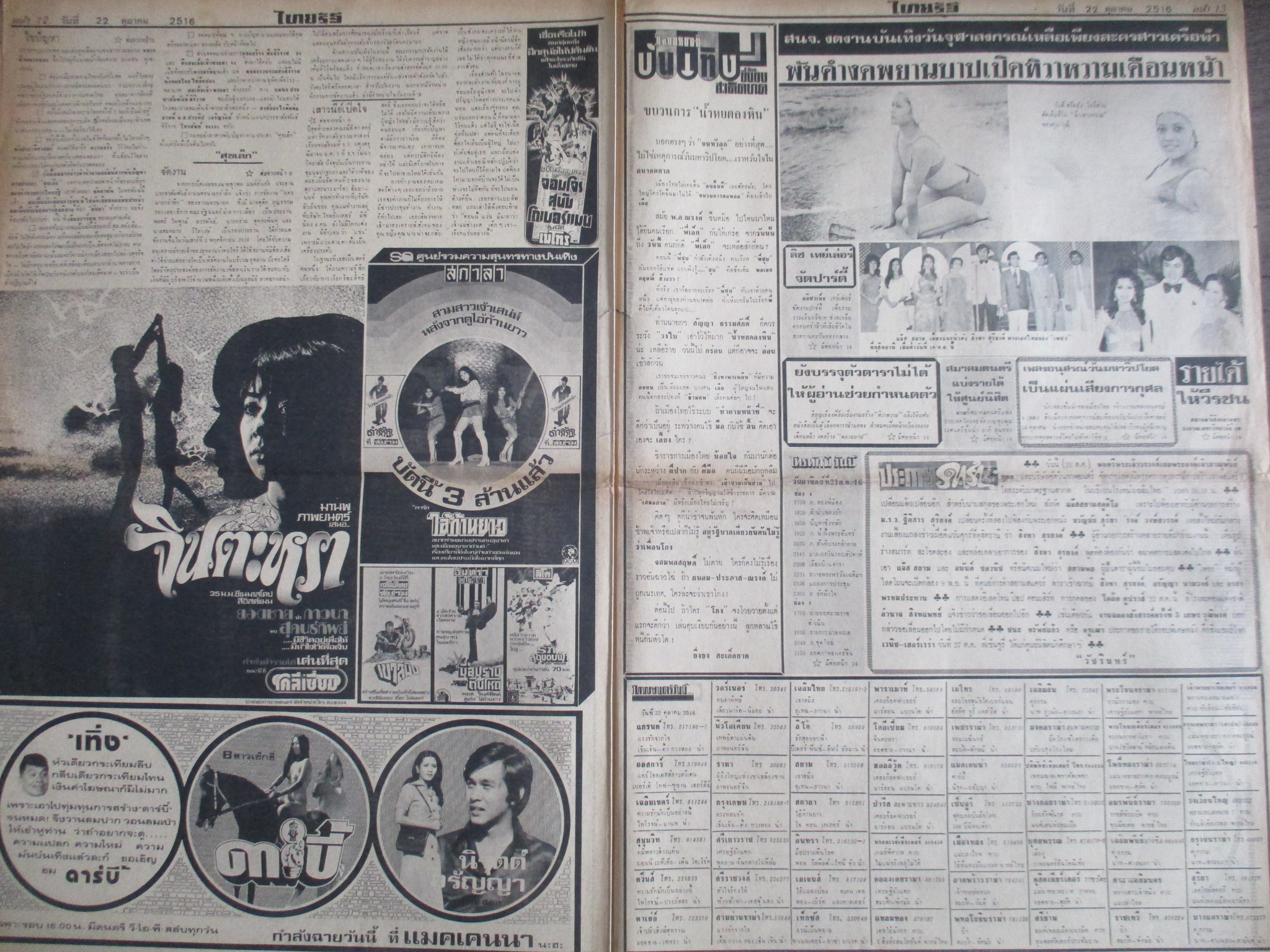 หนังสือพิมพ์ไทยรัฐ วันที่22ตุลาคม2516 ประมวลภาพเหตุการณ์ 14 ตุลาคม 2516 หน้าครบสมบูรณ์