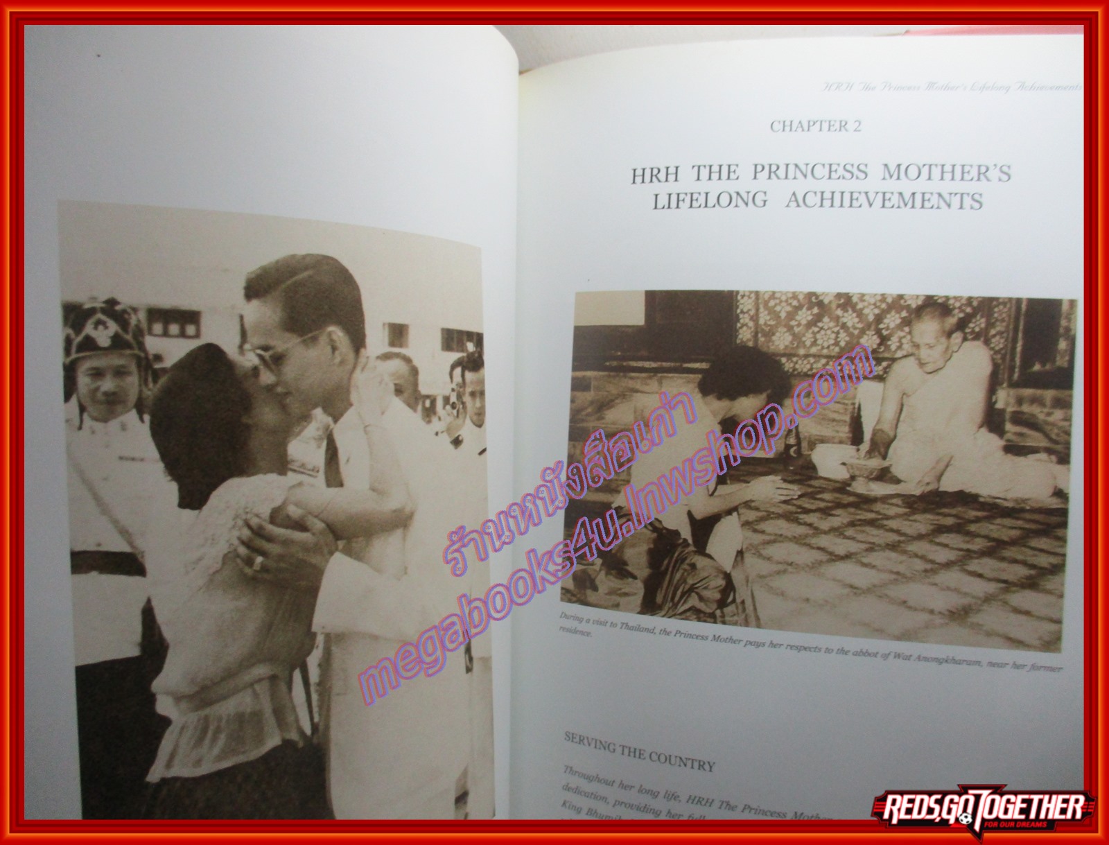 หนังสือ สมเด็จย่า สมเด็จพระบรมราชชนนี THE PRINCESS MOTHER OF THAILAND ภาษาอังกฤษทั้งเล่ม ;หนังสือจากห้องสมุด มีรอยประทับตรา บางหน้า