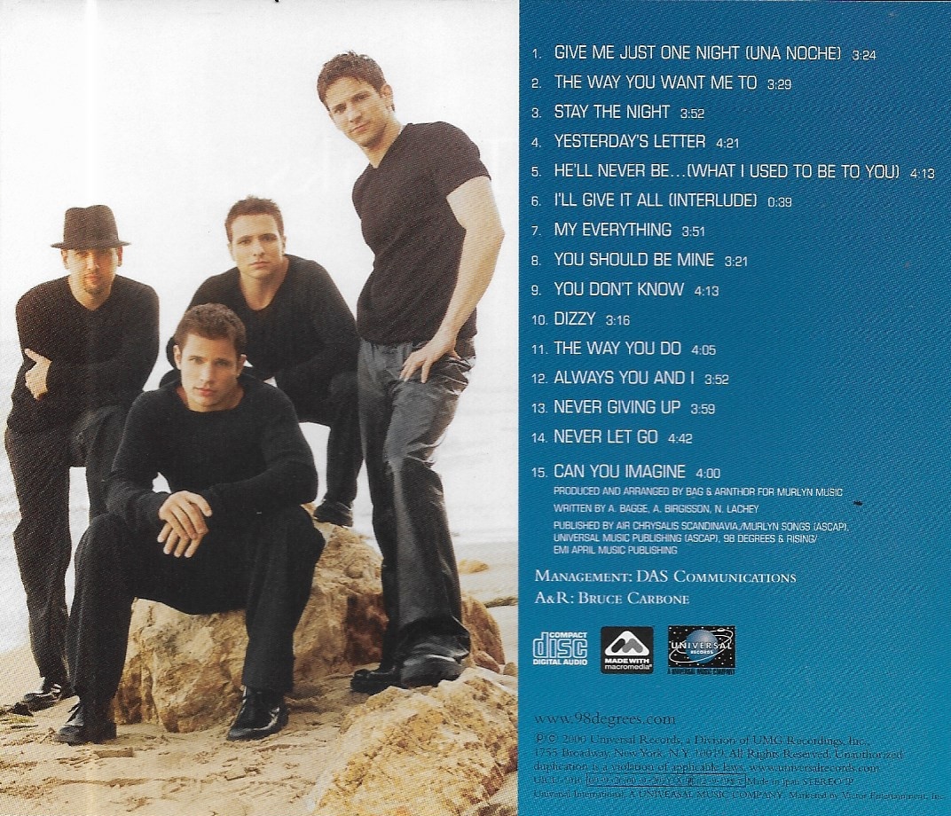 Used CD,98 Degrees - Revelation (A+)(2000)(Japan)