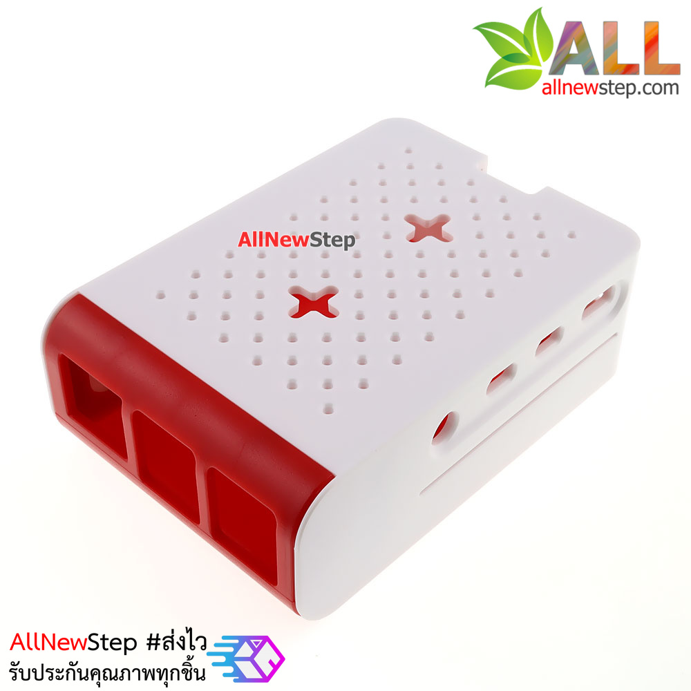 กล่องเคส Raspberry Pi 4 4B cooling fan injection molding ABS protective shell box สีแดง