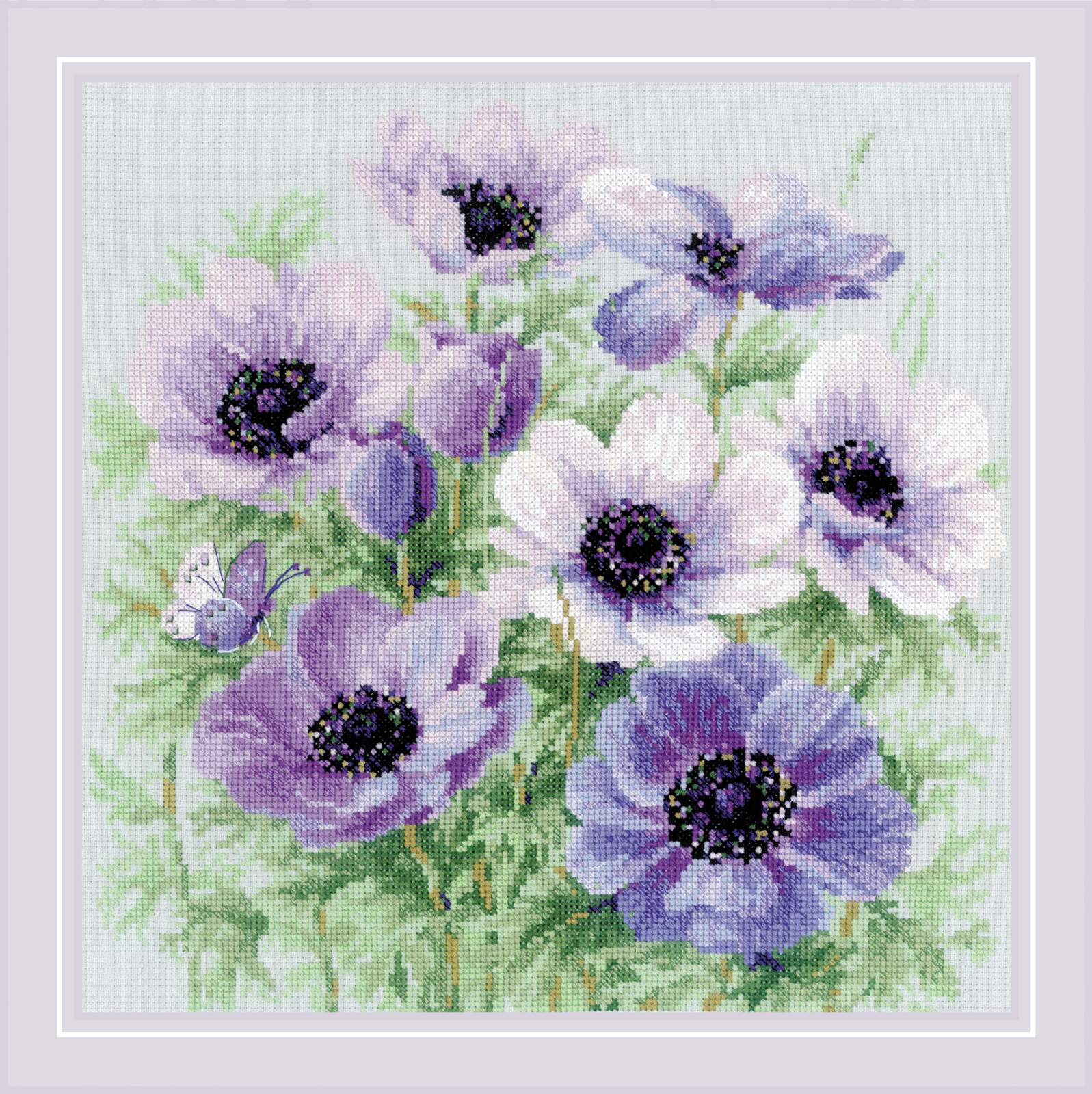 Riolis ชุดปักครอสติช Purple Anemones