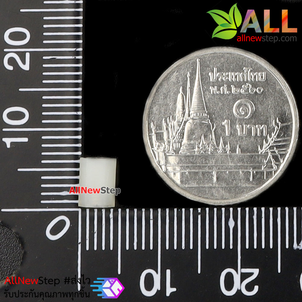 เสาน็อตไนลอน NUT Nylon M2 ขนาด 6mm สีขาว จำนวน 1 ชิ้น