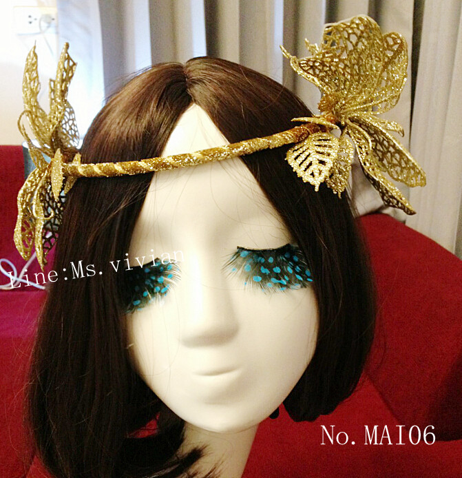MAI06 มงกุฎผีเสื้อตัวใหญ่สีทอง (งาน handmade)**สินค้ามีจำกัดในเเต่ละล๊อต**