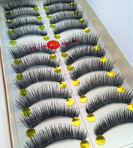 V-017 ขนตาเอ็นใส (ขายปลีก) เเพ็คละ 10 คู่ ขายยกเเพ็ค