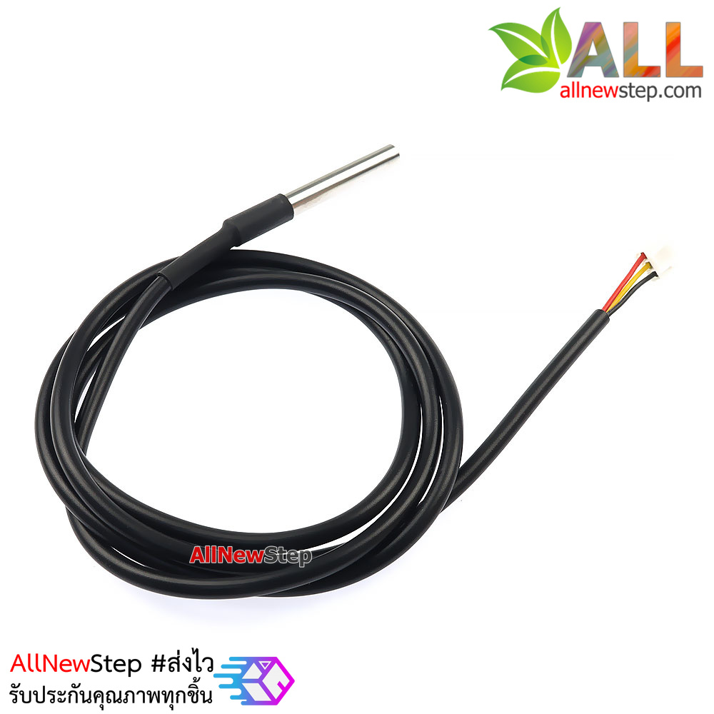 DS18B20 เซ็นเซอร์วัดอุณหภูมิแบบกันน้ำ Digital Temperature Temp Sensor Probe DS18B20 For Thermometer Waterproof 100CM
