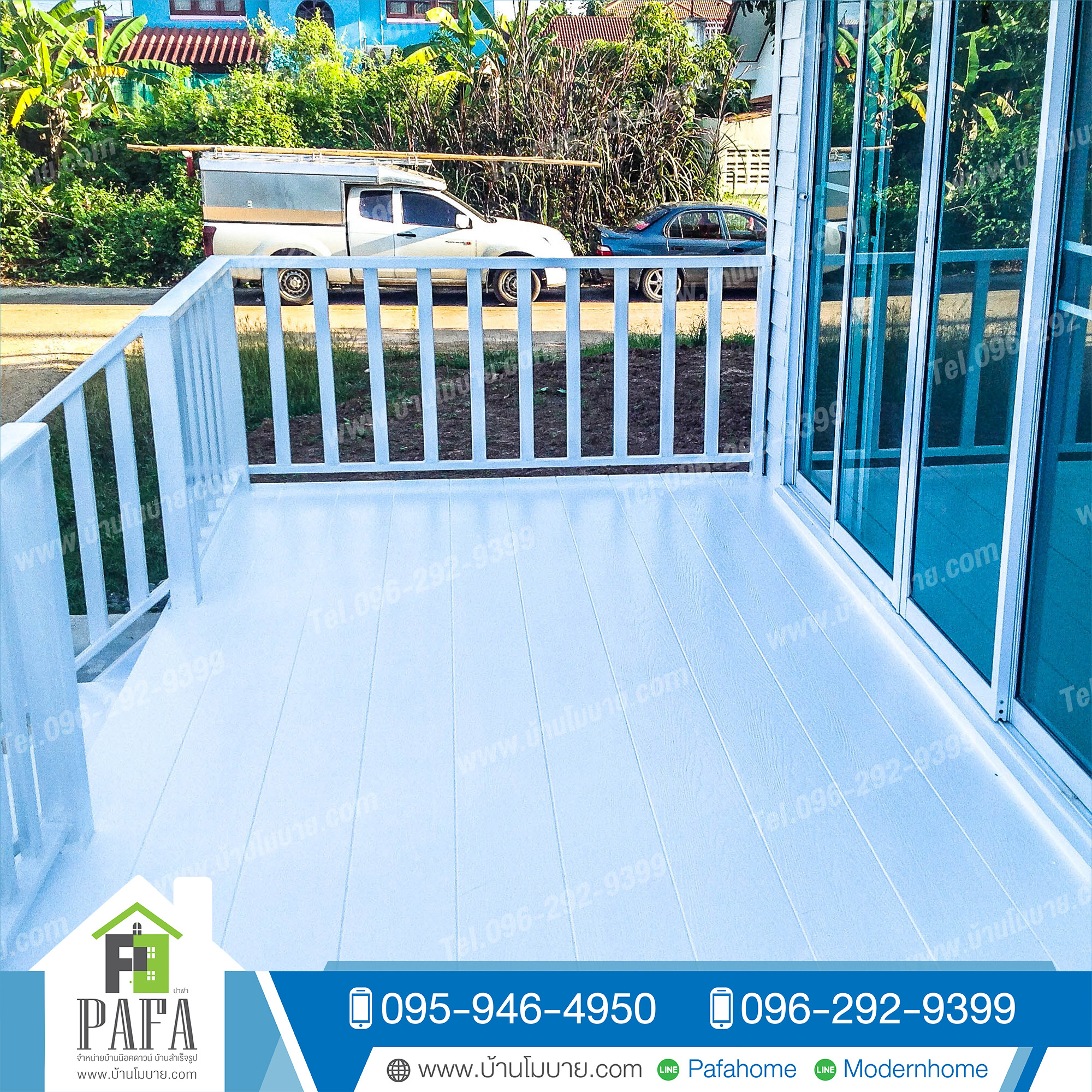 บ้านน็อคดาวน์ ขนาด 4*6 เมตร พร้อมระเบียง 2*6 เมตร (1 ห้องนอน 1 ห้องน้ำ 1 ห้องนั่งเล่น)