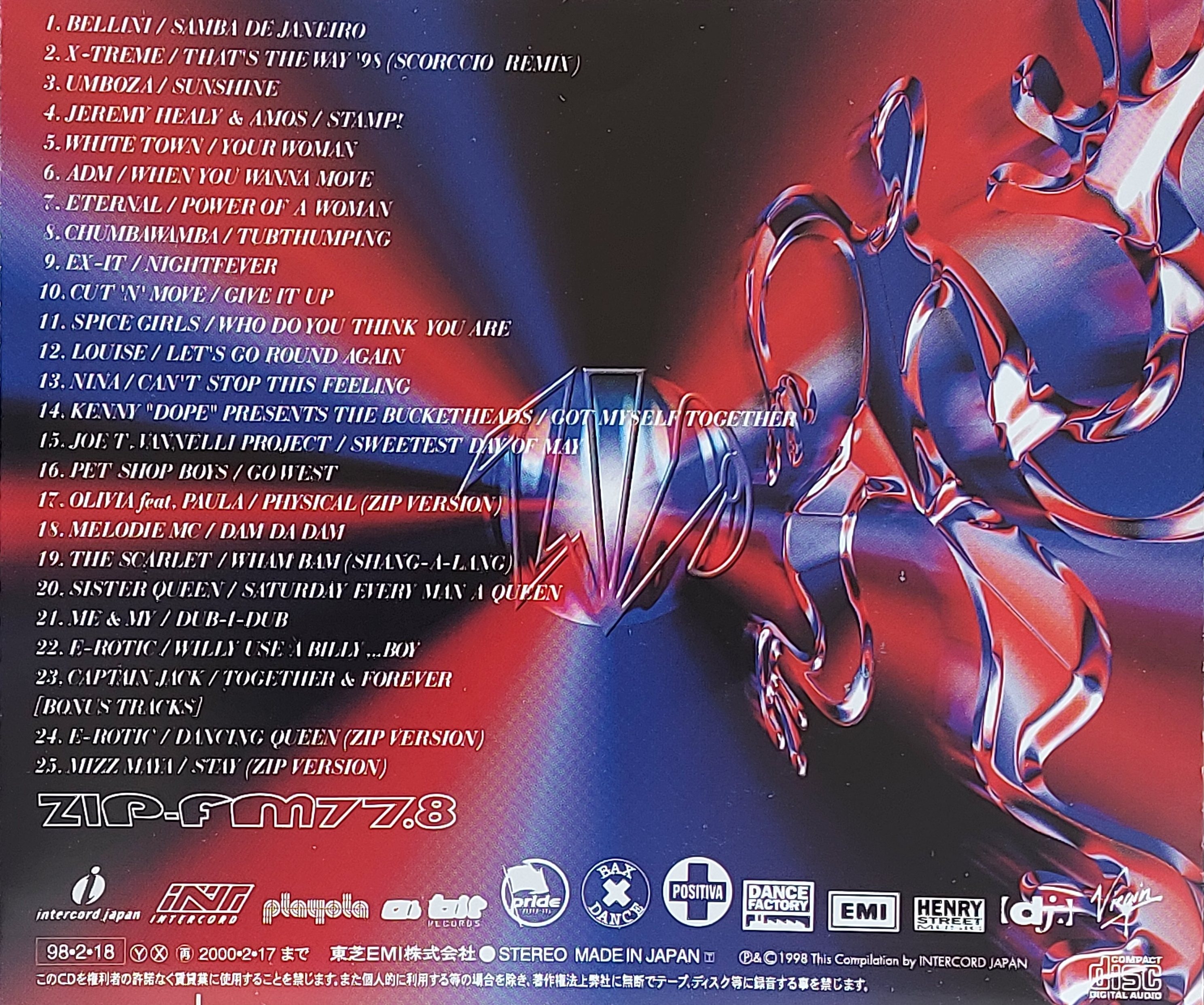 Used CD,Zipmania I Nonstop megamix (B)(Dance)(Various Artists)(1998)(Japan)