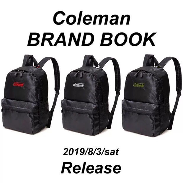 Coleman BRAND BOOK WHITE ver กระเป๋าเป้ใบใหญ่ ปักโลโก้แบรนด์ "Coleman" สีขาว บนผ้าสีดำ
