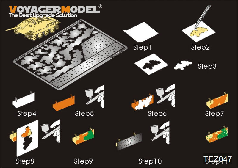 1/35 WWII German AFV Disc pattern camouflage masking stencil 3(for Hetzer)