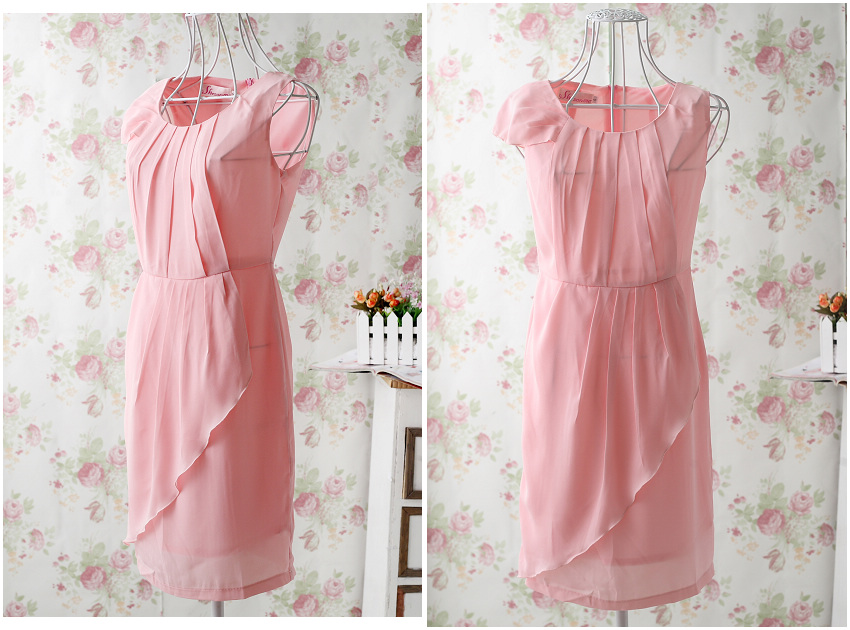 **หมดค่ะ** เดรสชีฟองสีชมพูอ่อน