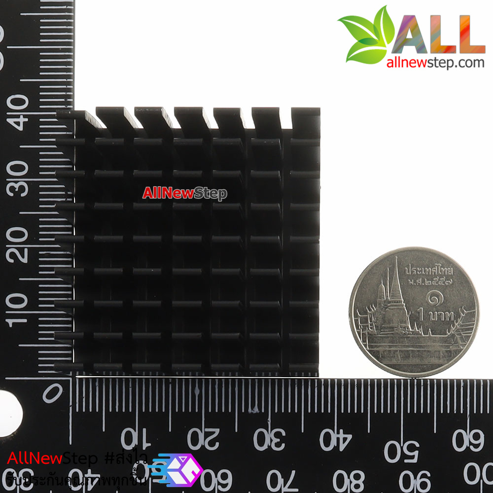 แผ่นระบายความร้อน heat sink ขนาด37x37x24mm Heat sink conduction Aluminum radiator