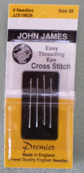 John James Easy Threading Eye Cross Stitch Needles เข็มปักครอสติชปลายเปิด เบอร์ 28 (แพ็ค 4 อัน)