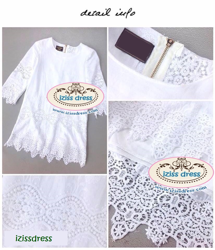 **หมดค่ะ**เดรสลูกไม้สีขาว ดีเทลแต่งชายและแขนลูกไม้