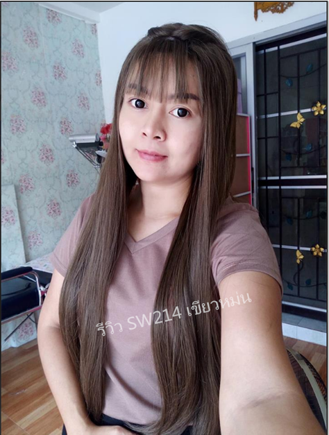 SW214 วิกหนังศรีษะกว้าง หนังศรีษะเทียม หน้าม้าซีทรู ผมตรงมีโวลุ้ม สวยธรรมชาติ ไม่หลอกตา หนังศรีษะเหมือนจริง เส้นผมนุ่ม เส้นไหมไม่เงา ( ทรงผมเเละเส้นผมเหมือนจริงเกือบ 100% )