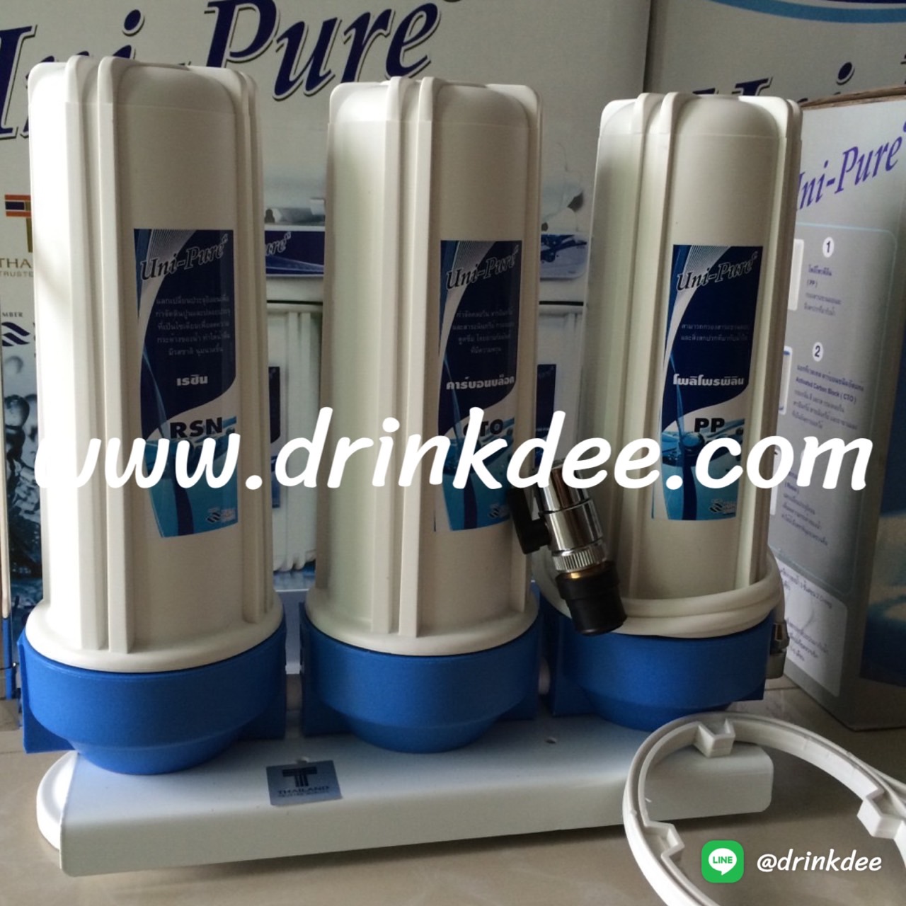 เครื่องกรองน้ำ 3 ขั้นตอน Unipure green