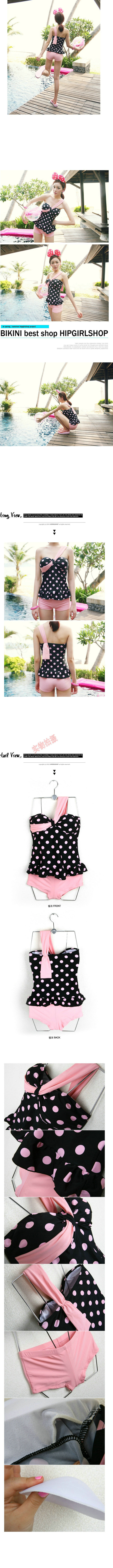 ***หมดค่ะ***บิกินี่ชุดว่ายน้ำวันพีช one piece ตัวเสื้อสีดำลายจุดชมพูคาดสายเบี่ยงข้าง+พร้อมกางเกงสีชมพู สวยเหมือนแบบค่ะ