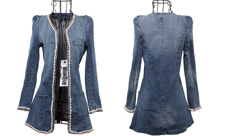 **หมดค่ะ**เสื้อคลุมใส่ทำงานผ้าสียีนส์แขนยาว ผ่าหน้า ดีเทลตกแต่งช่วงคอ เสื้อและปลายแขนด้วยโซ่ทองร้อยริบบิ้นกำมะหยี่สีขาว คอดช่วงเอว บานออกนิดๆ สวยคุณภาพดีเหมือนแบบค่ะ