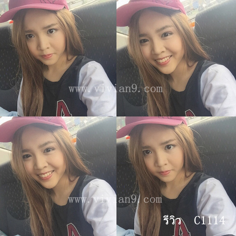 C1114 วิกผมตรงยาวเเสกกลางเห็นหนังศรีษะ