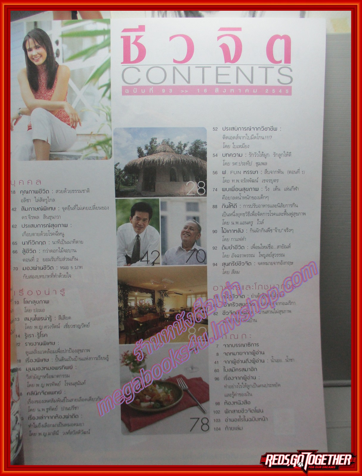 นิตยสารชีวจิต ฉบับที่093 ปี2545 ปก อลิชา ไล่สัตรูไกล