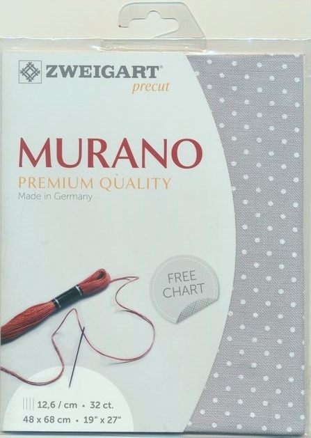 Zweigart Murano Petit Point 32ct. สี Gray/White Dots ขนาด 48 x 68 ซม.