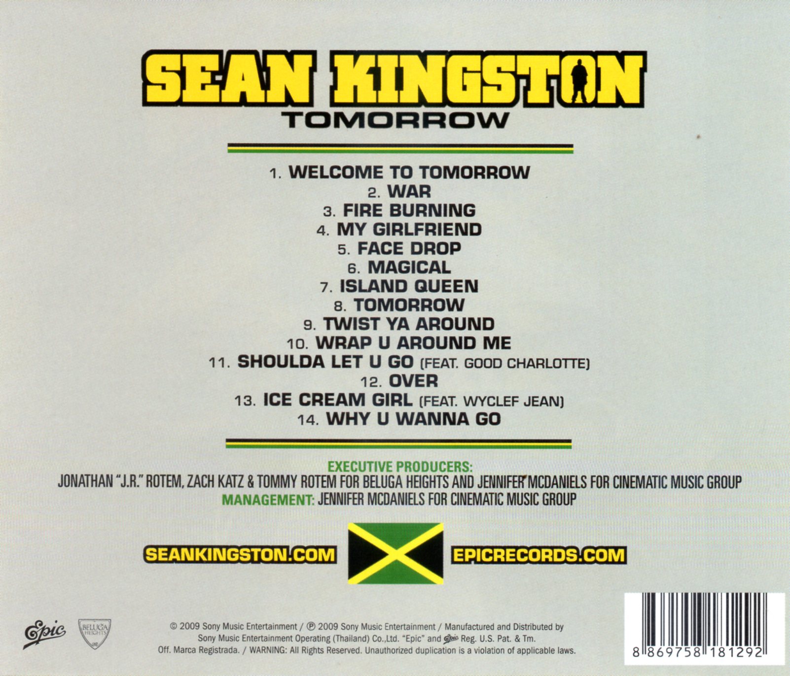 CD,Sean Kingston - Tomorrow (2009)(Thai)