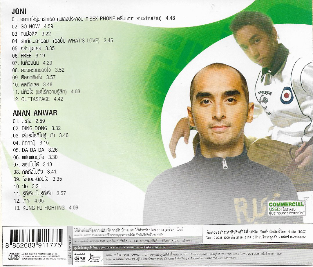 CD,จอนนี่ อนันต์ อันวา - 25 Best Hits 2 Hit (Joni Anwar)(Anan Anwar)(2CD)(2549)