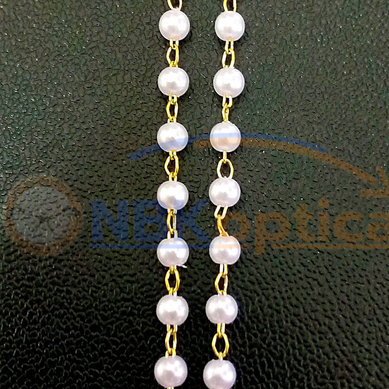 สายคล้องแว่นตาทรงวงกลมขาว