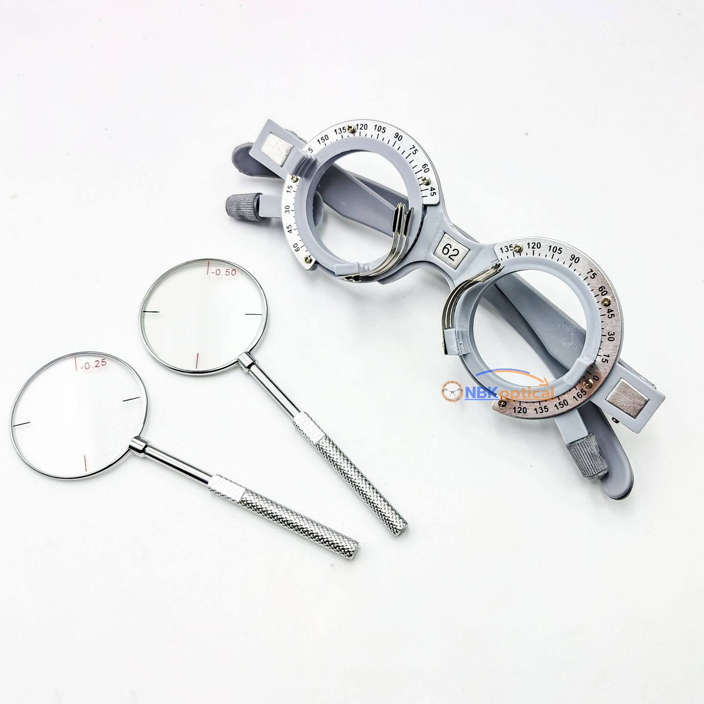 266JSC Optical Trial Lens Set L +-2000 เลนส์ กระจกใส Rim Metal ขอบโลหะ สีแดง และ สีดํา วัสดุคุณภาพสูง