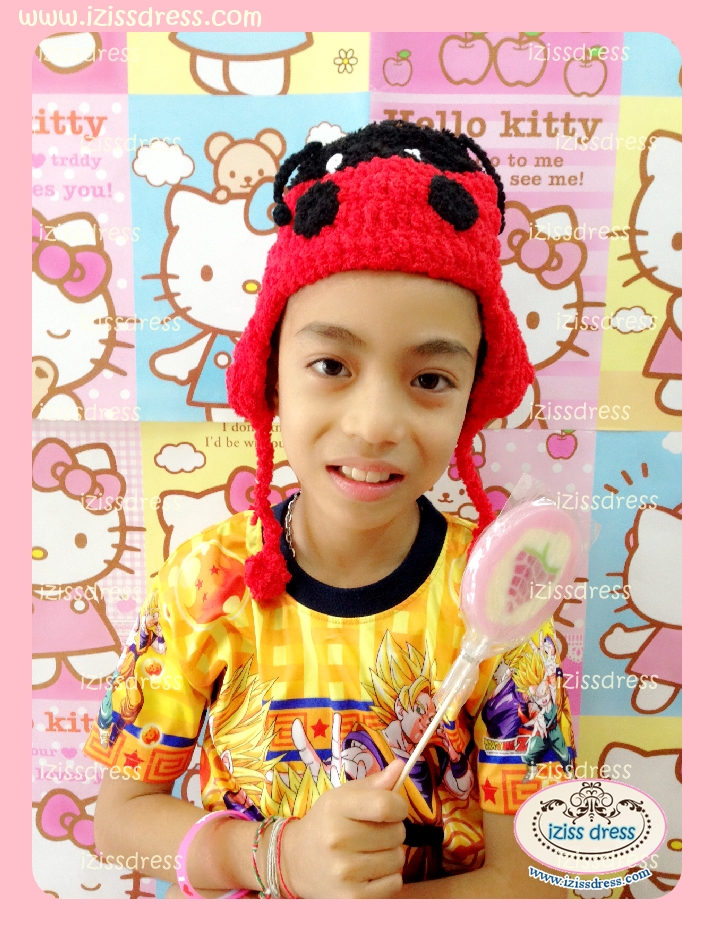 ***พร้อมส่ง***หมวกไหมขนแกะรูปเต่าทองสีแดงดำ เหมาะสำหรับเด็กแรกเกิด- 5 ปีขึ้นค่ะ