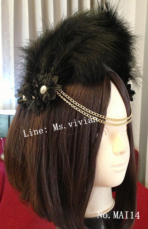 MAI14 มงกุฎขนฟู เเบบคาดหน้าผาก (งาน handmade)**สินค้ามีจำกัดในเเต่ละล๊อต**