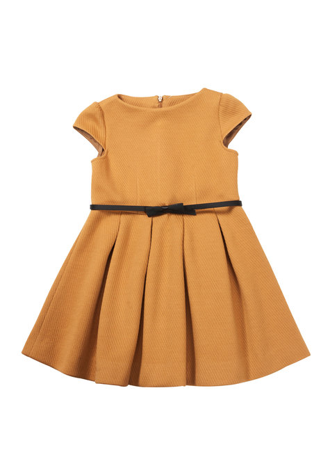 แพทเทิร์นเด็ก เดรสคอกลม แขนหมวก กระโปรงทวิส ซิปหลัง