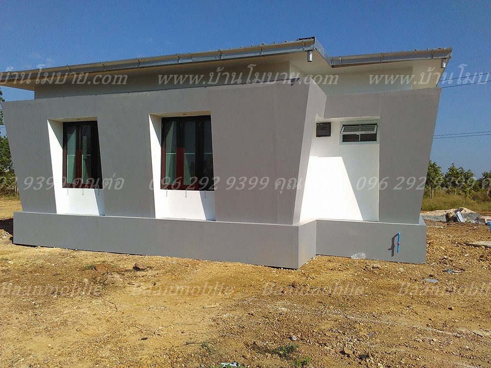 บ้านโมเดิร์นขนาด 8*7.5 ระเบียง 1.5*5 เมตร (3ห้องนอน 2ห้องน้ำ 1ห้องนั่งเล่น 1ห้องครัว)