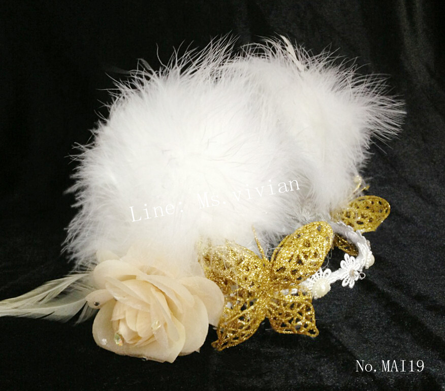 MAI19 มงกุฎขนฟู ผี้เสื้อทอง(งาน handmade)**สินค้ามีจำกัด**