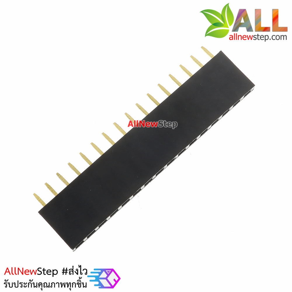 1X16 Pin 16P Single Row Female Header 2.54mm pitch straight จำนวน 1 ชิ้น