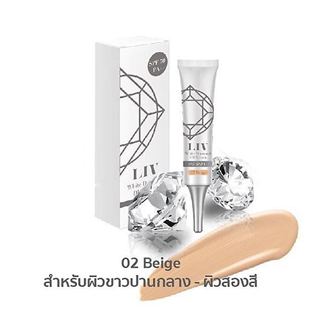LIV White Diamond DD Cream รองพื้นกันแดดเพชรแท้ ราคาถูก ฟรีของแถมทุกรายการ