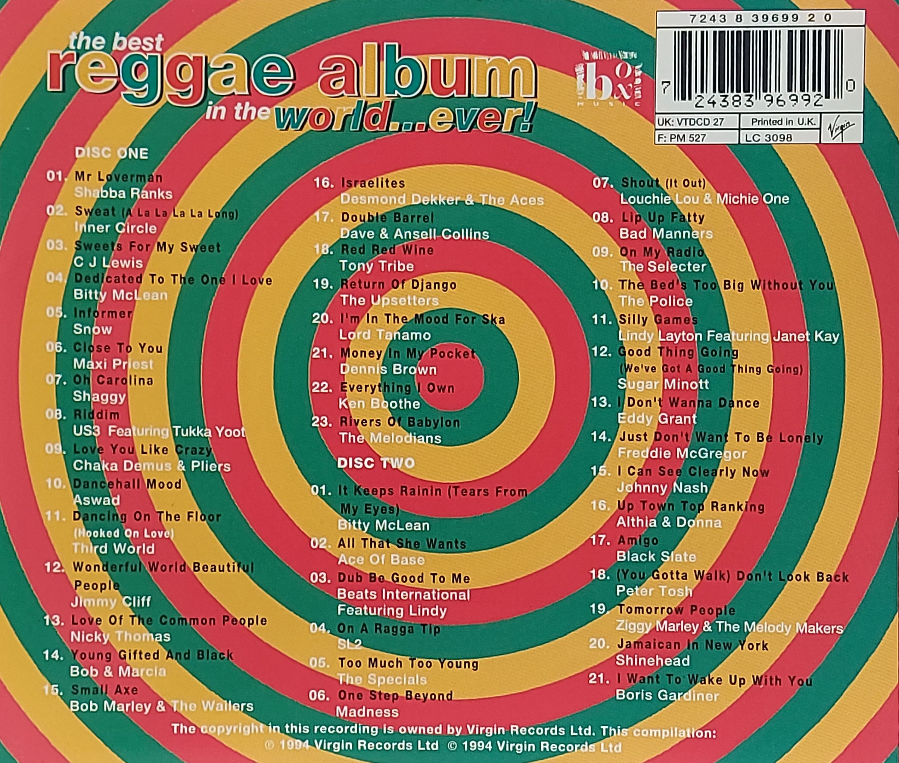 Used CD,The Best Reggae Album In The World...Ever! Part 1 (2CD) (B)(Various Artists)(1994)(UK)